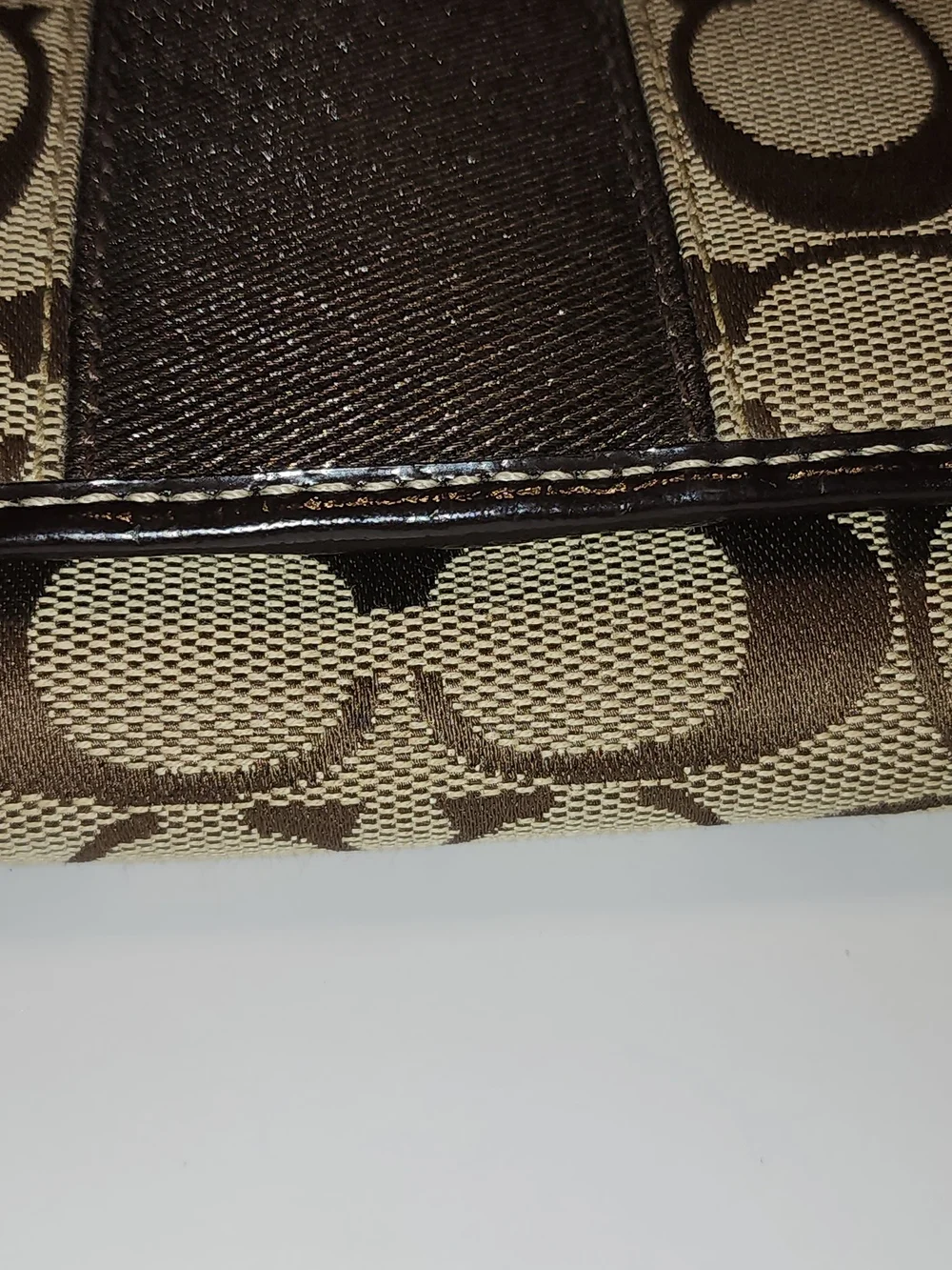 Coach Signature C Jacquard Canvas Trifold Wallet - Brown/Tan